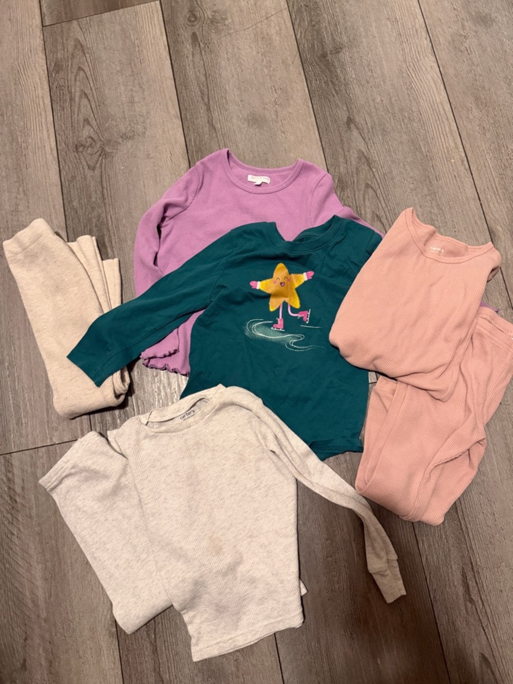 Carter's Girls' Mixed Color Pajama Set Lot - Teal, Pink, Purple, Cream, Gray